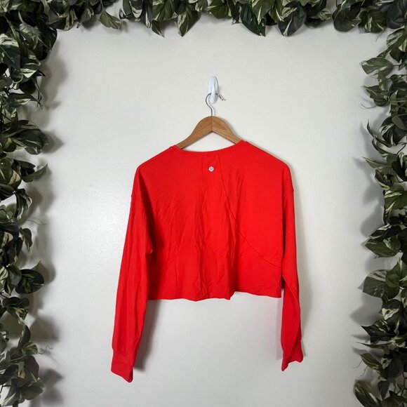 Lululemon Athletic Muscle Love Long Sleeve Shirt Autumn Red Women’s Size 4 - Picture 2 of 8